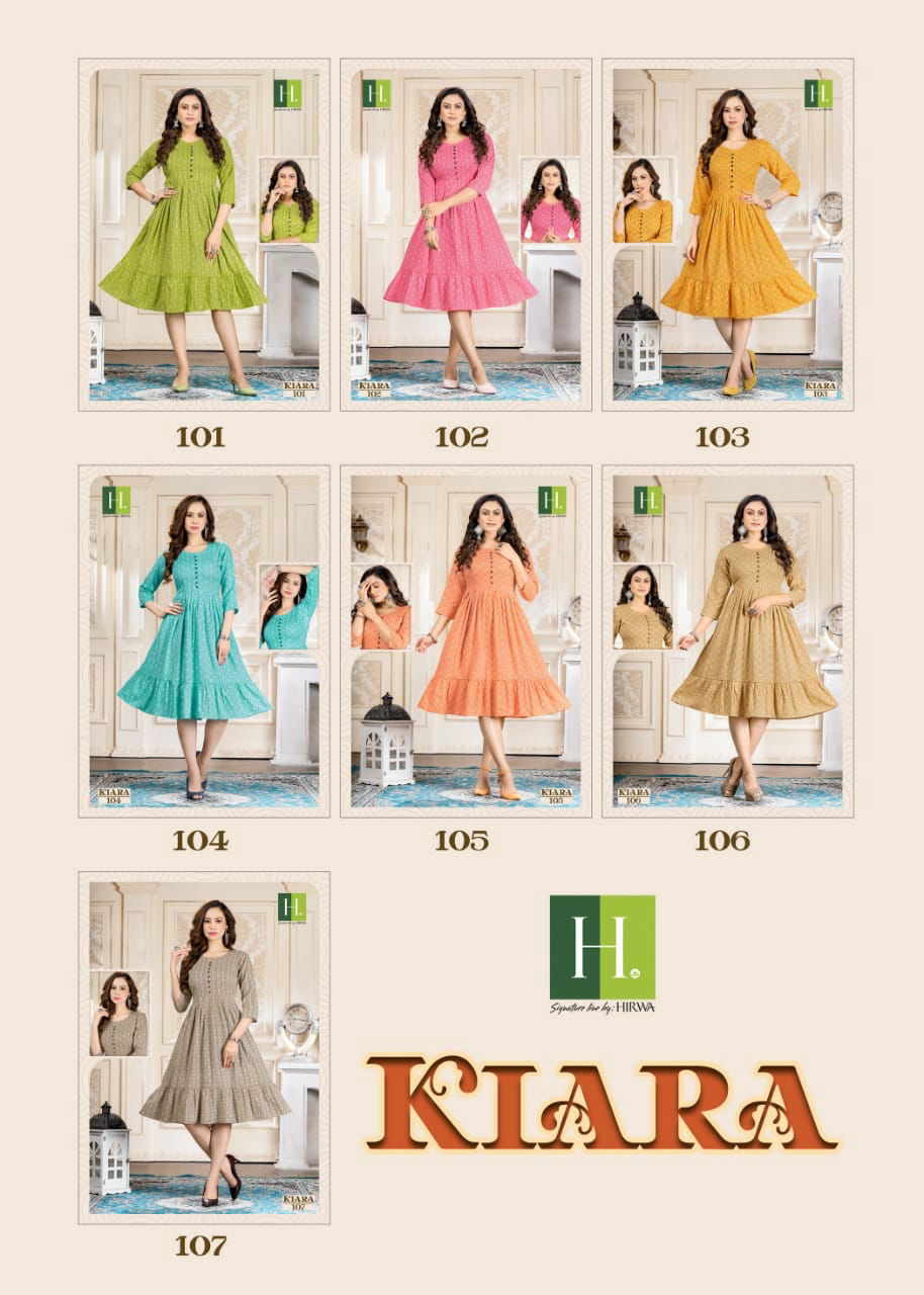 Hirwa Kiara Regular Wear Wholesale Printed  Designer Kurtis
